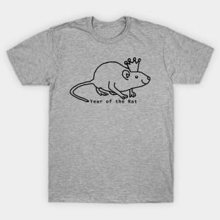 Year of the Rat with Crown Outline T-Shirt